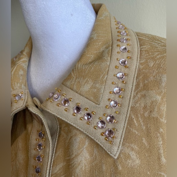 CHRISTINE PHILLIPË L’IMAGE RHINESTONE EMBELLISHED BUTTON FR COLLARED JACKET SZ 6 - Picture 4 of 12